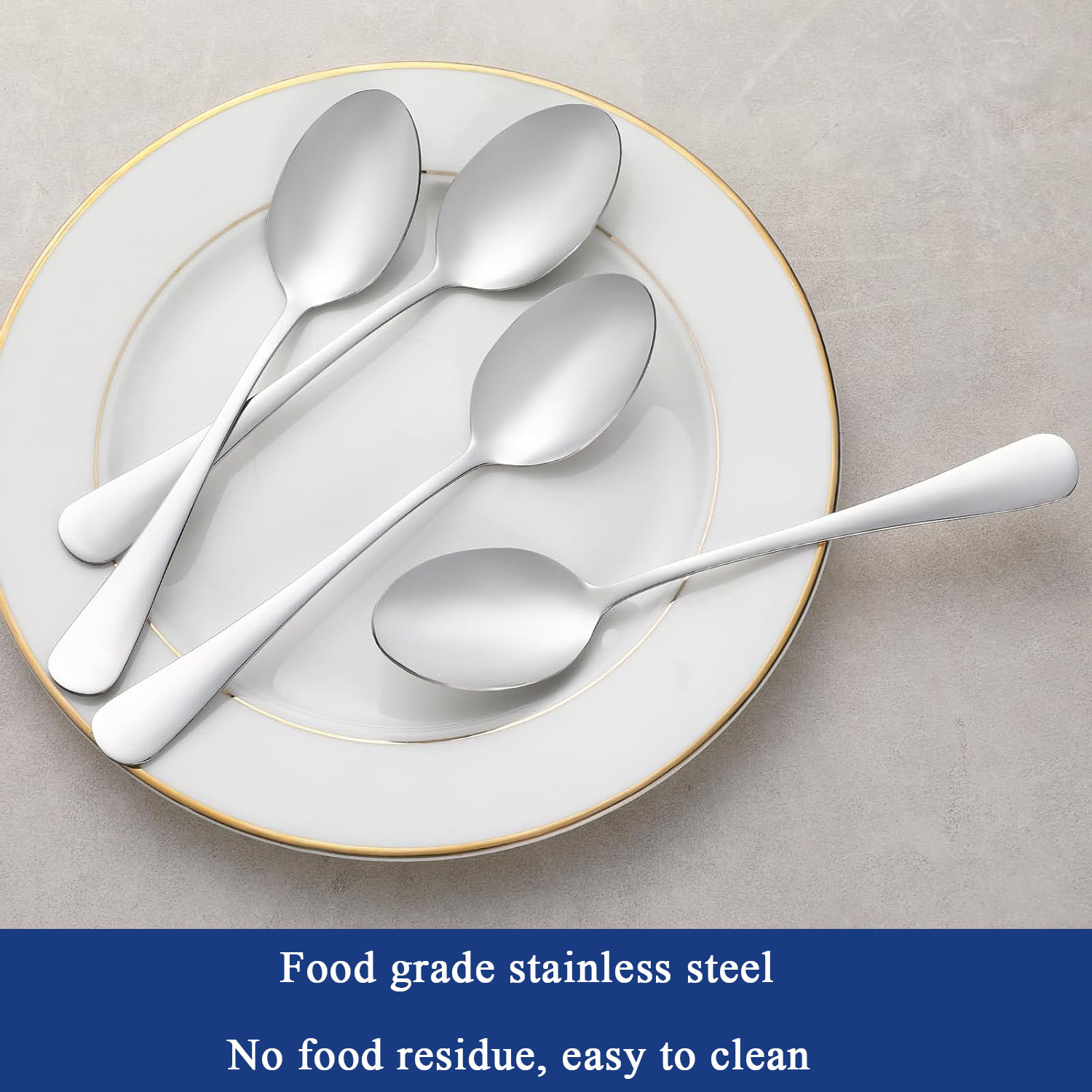 12 Pcs Teaspoons Set, Food-Grade Stainless Steel Spoons Silverware Cutlery Tea Spoons Durable Dessert Spoons Metal Spoon for Home, Kitchen or Restaurant Mirror Polished Dishwasher Safe 6.7 Inch