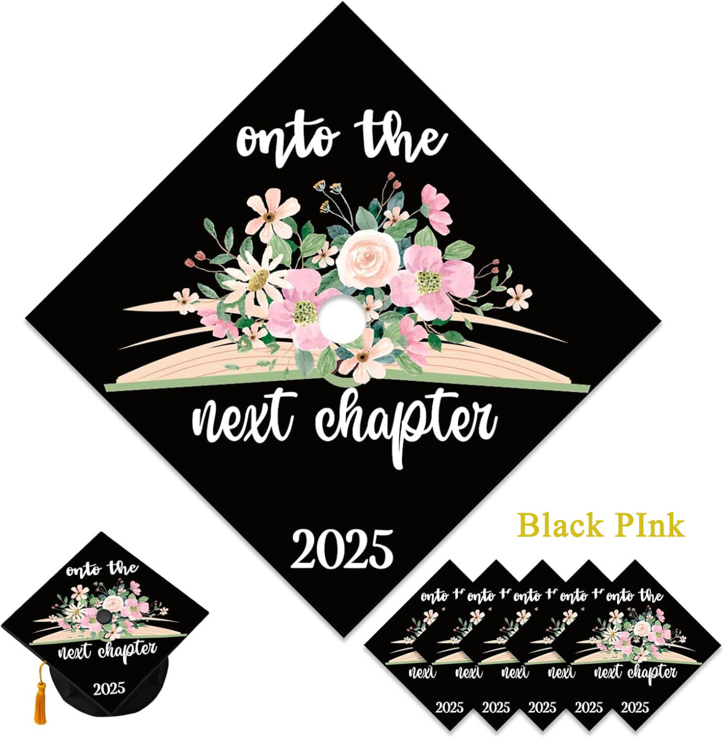 5 Pieces Glitter Cardstock Premium Construction Paper  Graduation Caps Decorations 2025 Congrats Grad Crafts Card Paper Scrapbook Supplies