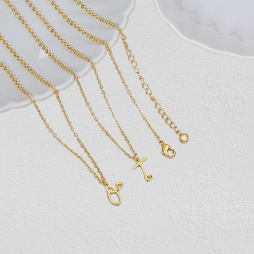 14k Gold Filled Dainty Initial Necklace: Customizable Personalized Mon