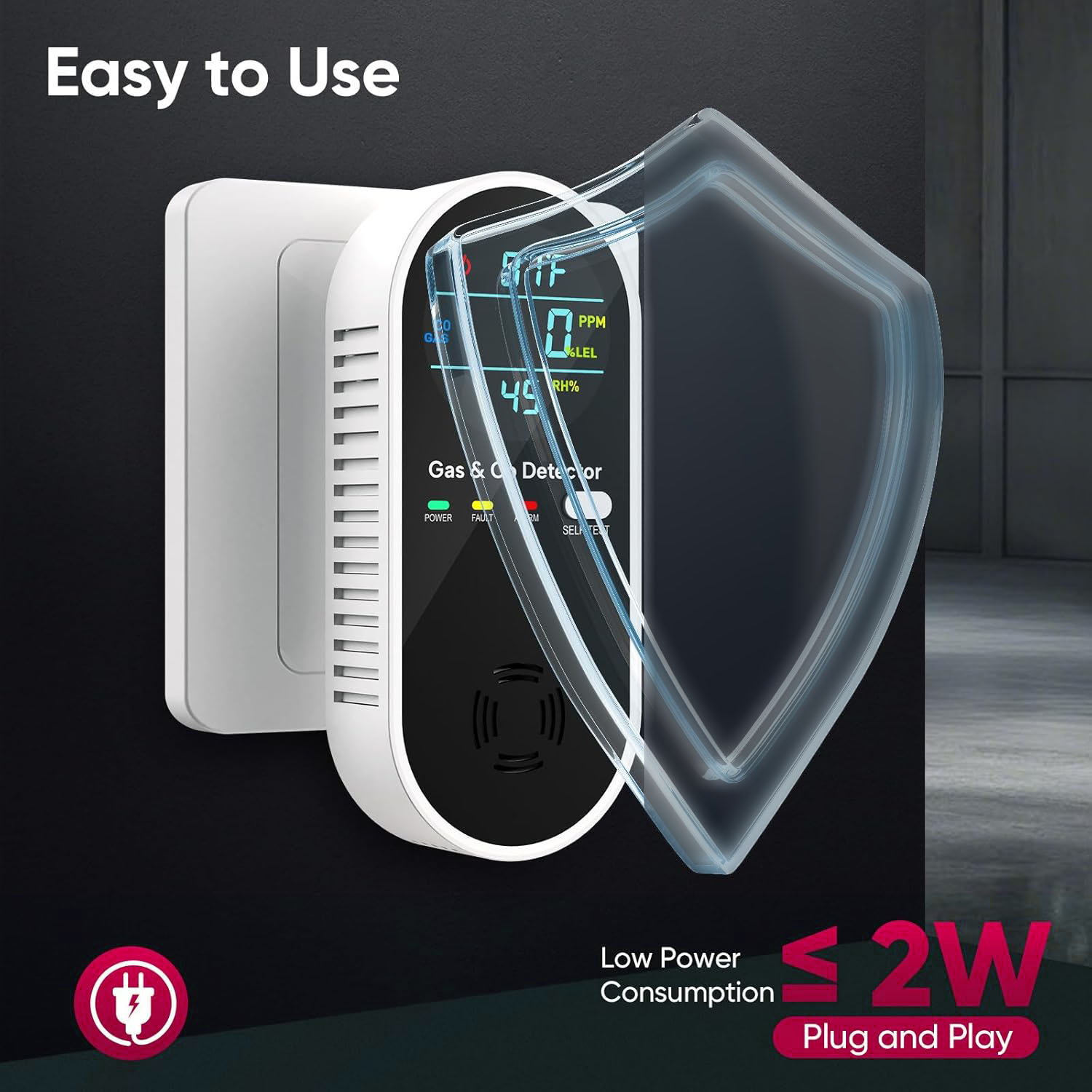 2025 4-in-1 Upgraded Detector Natural Gas Leak Detector Carbon Monoxide Detector Temperature Sensor Humidity Sensor For Home and RV