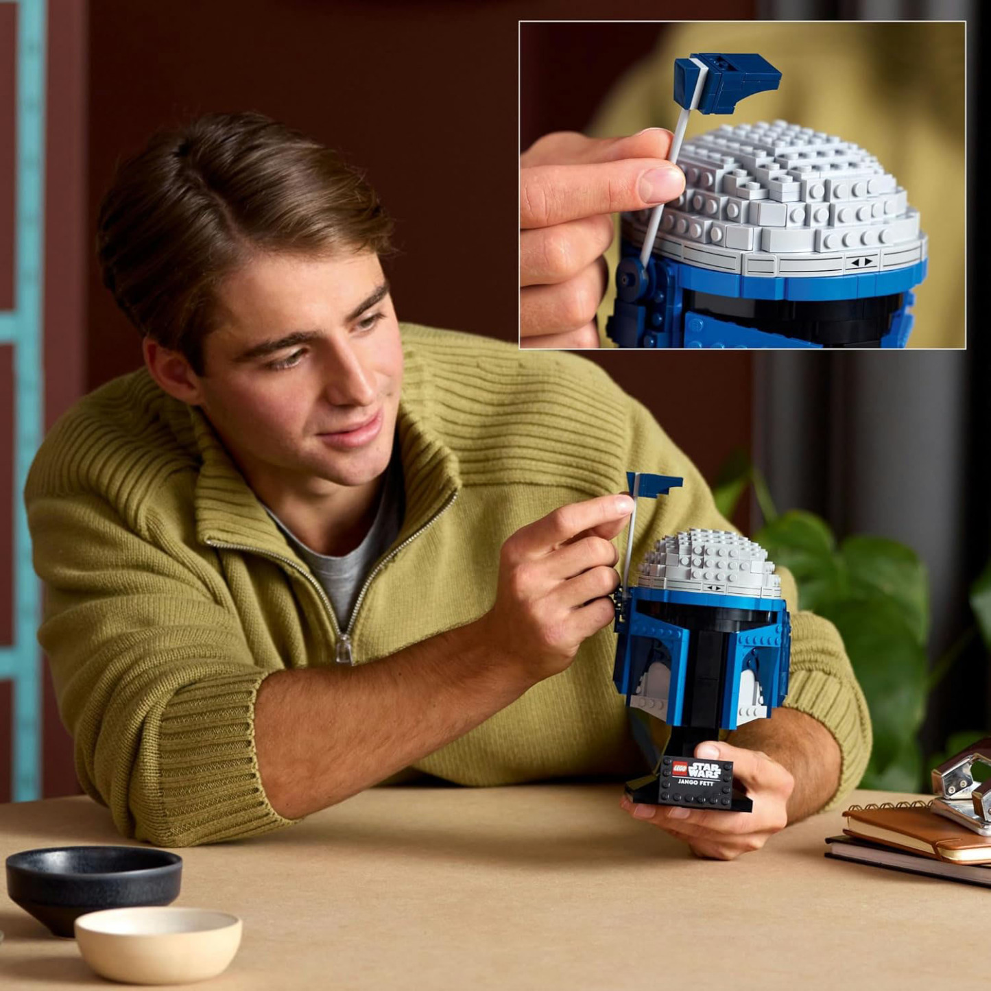 LEGO Star Wars Jango Fett Helmet Mask Model Kit for Adults to Build and Display Collectible Star Wars Home Décor Gift Idea for Classic Star Wars Fans
