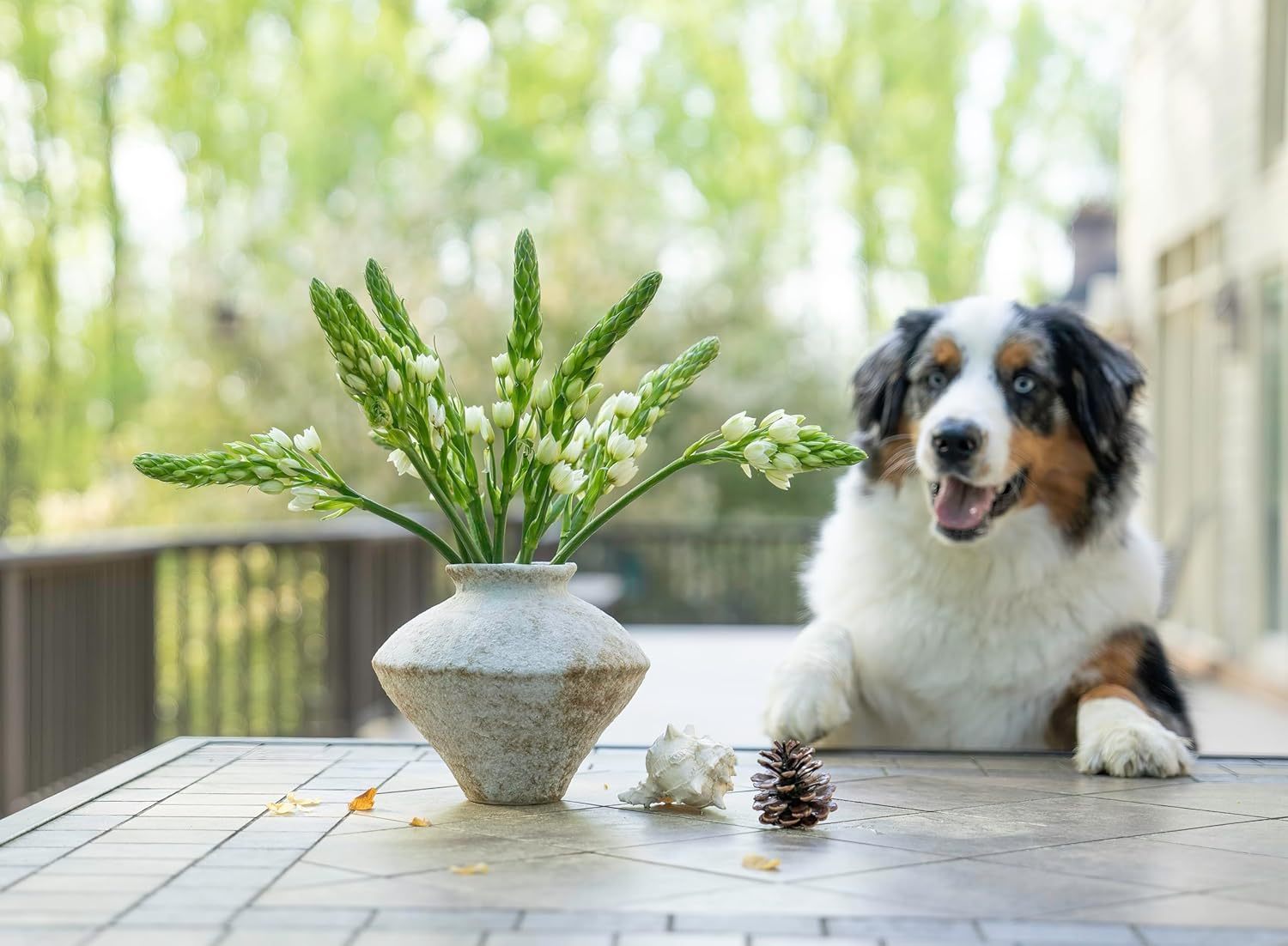 Handmade Ceramic Rustic White  Vase  Decorative Flower Vase  Textured Pottery Vase  for Centerpieces, Kitchen, Living Room, Bedroom Decor Gifts