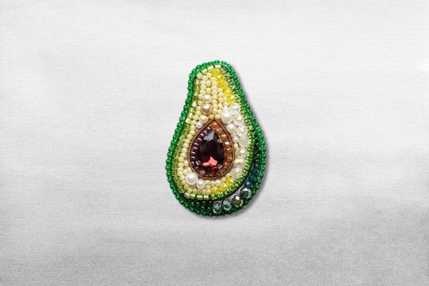 Handmade Fruit Embroidery Brooch - DIY Beaded Jewelry Craft Kit, Mother's Day Gift for Mom and Women - Fruit Pattern Needlework Accessories