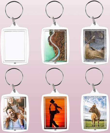 Personalized Passport Photo Keychain Set - 30 Crystal-Clear Acrylic Key Rings with Split Rings, Customizable Photo Inserts ， Heartfelt Gift for Him, Her, or Loved Ones