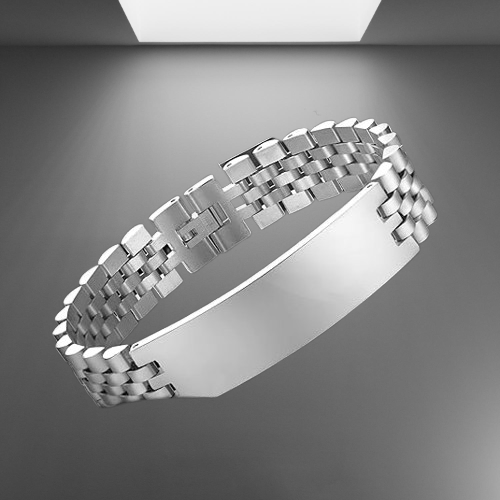 Personalized Stainless Steel Men's Watch Band & Chain Bracelet – Adjustable Engravable Jewelry Gift for Him