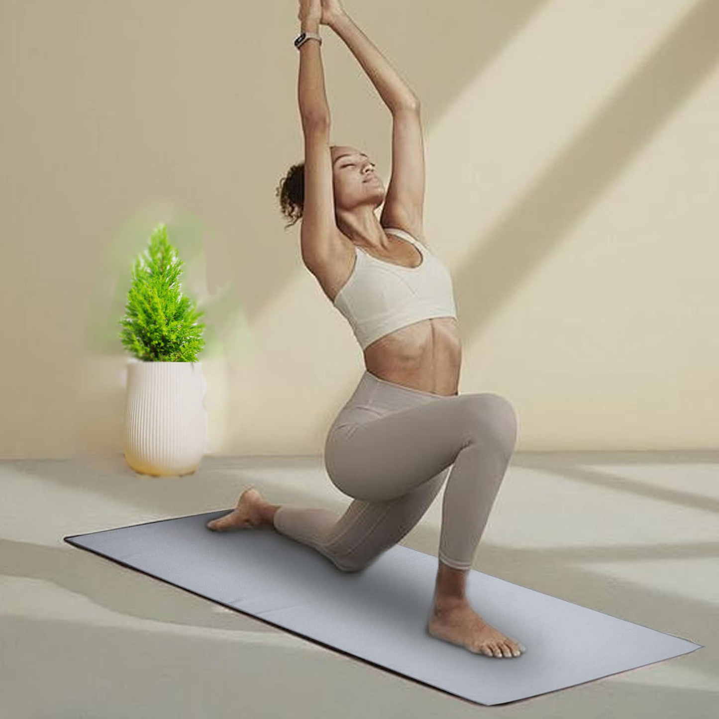 2 Pack Hot Yoga Towel  Non Slip Yoga Mat Towel  Non-Slip Sweat Absorbent Microfiber Towel for Hot Yoga Bikram,Pilates,Exercise,Fitness 72" x 26.5" Blue/Gray