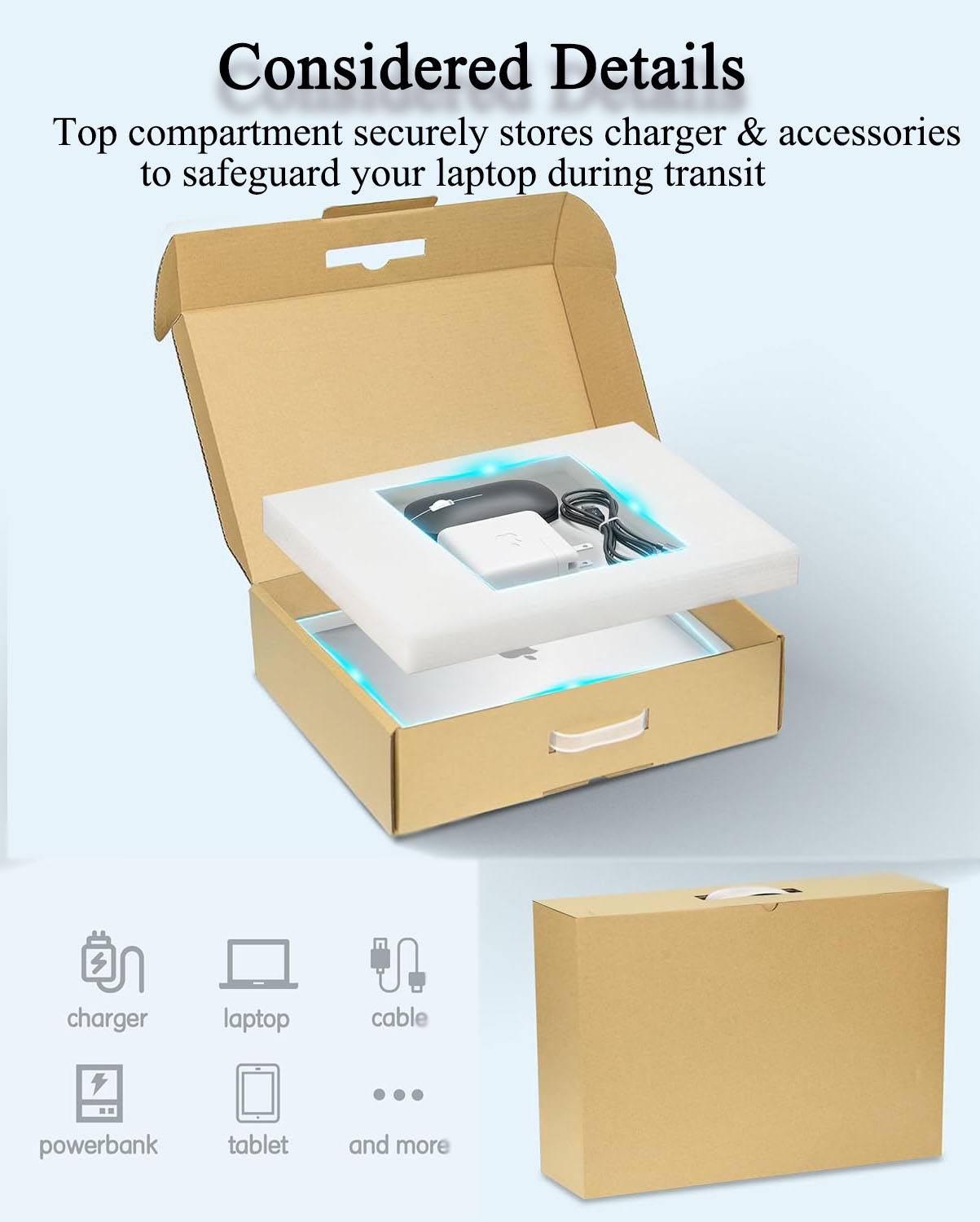 Laptop Shipping Box with Protection Foam for up to 17 Inches Notebook Cardboard Laptop Box for Shipping Secure Mailing Boxes Eco-Friendly 