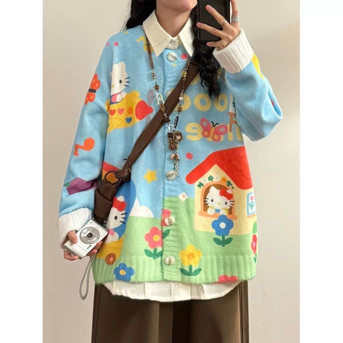 【Sky Blue Kitty Cloud Cardigan】Wear the Sunshine｜Soft, Slimming & Healing  LEDLYY Best Seller｜The Dream Cardigan That Brightens Your Day Instantly ✨ Bright Sky Blue × Playful Kitty × Cloud-Like Softness ✨