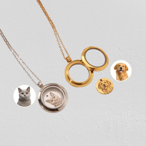 Custom Pet Fur Locket Necklace: A Memorial Keepsake for Her