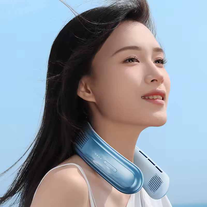 Portable Neck Fan 10000mAh Strong wind power Silent air delivery USB Charging 360° Cooling For men, women, dads and moms Ideal for home, office and outdoor activities