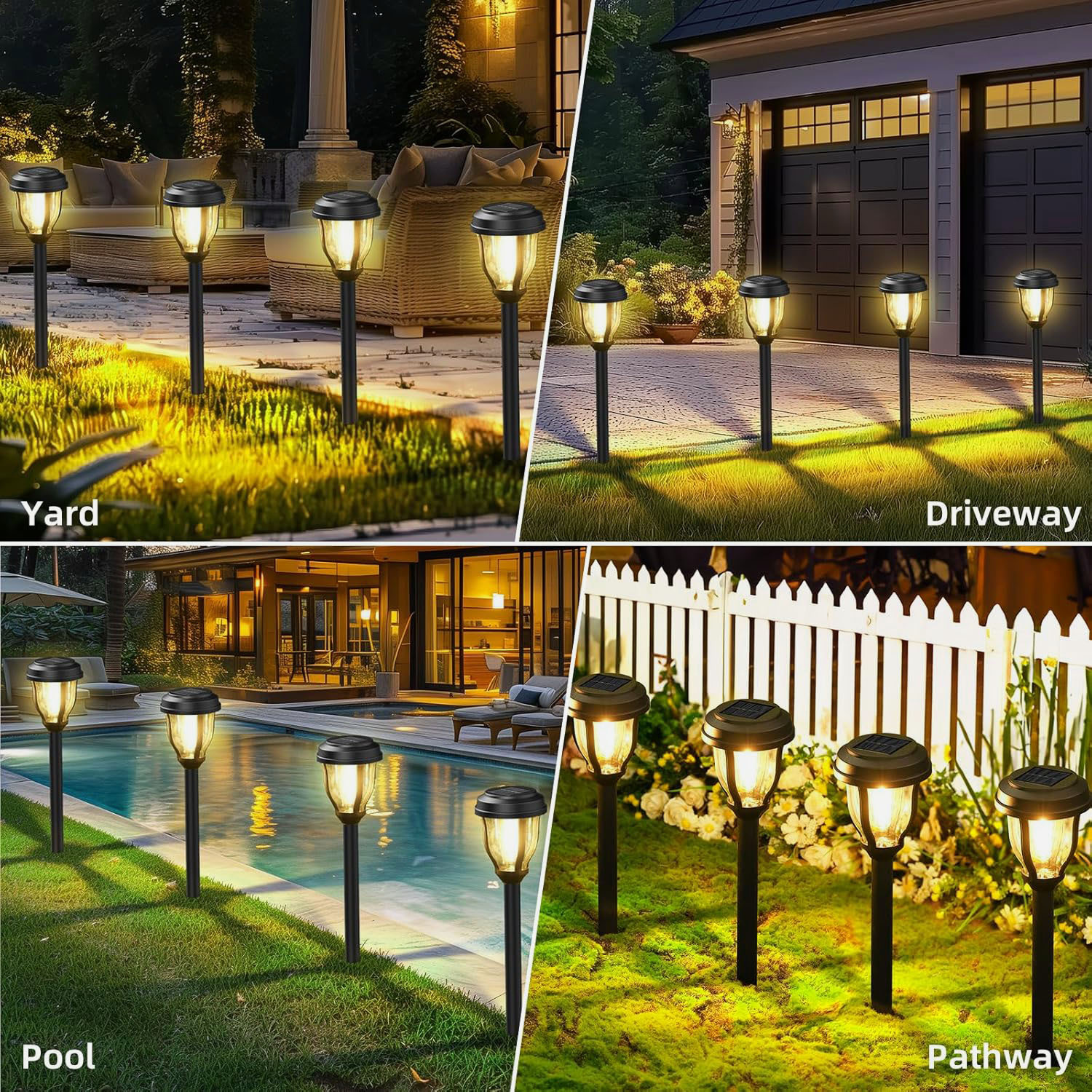 Solar Lights Outdoor Waterproof 12 Pack LED Solar Garden Lights Outdoor Decorations Decor for Yard, Patio, Landscape, Planter, Walkway,Driveway