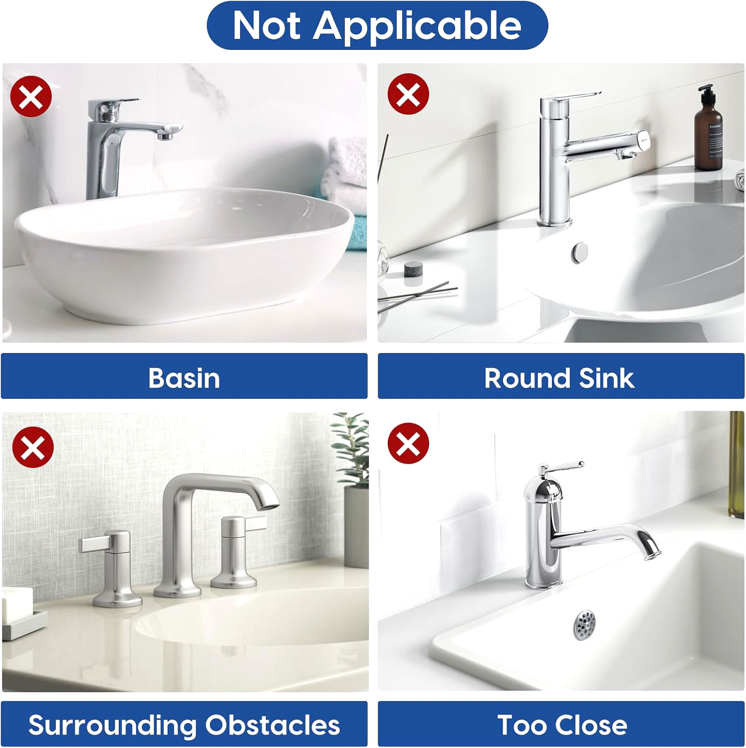 3 size Silicone Faucet Mat for Kitchen Sink Splash Guard Behind Faucet 7°Slope Sink Water Splash Guard Draining Mat for Kitchen Sink Area Faucet Mat for Bathroom Sink with Fasten Button