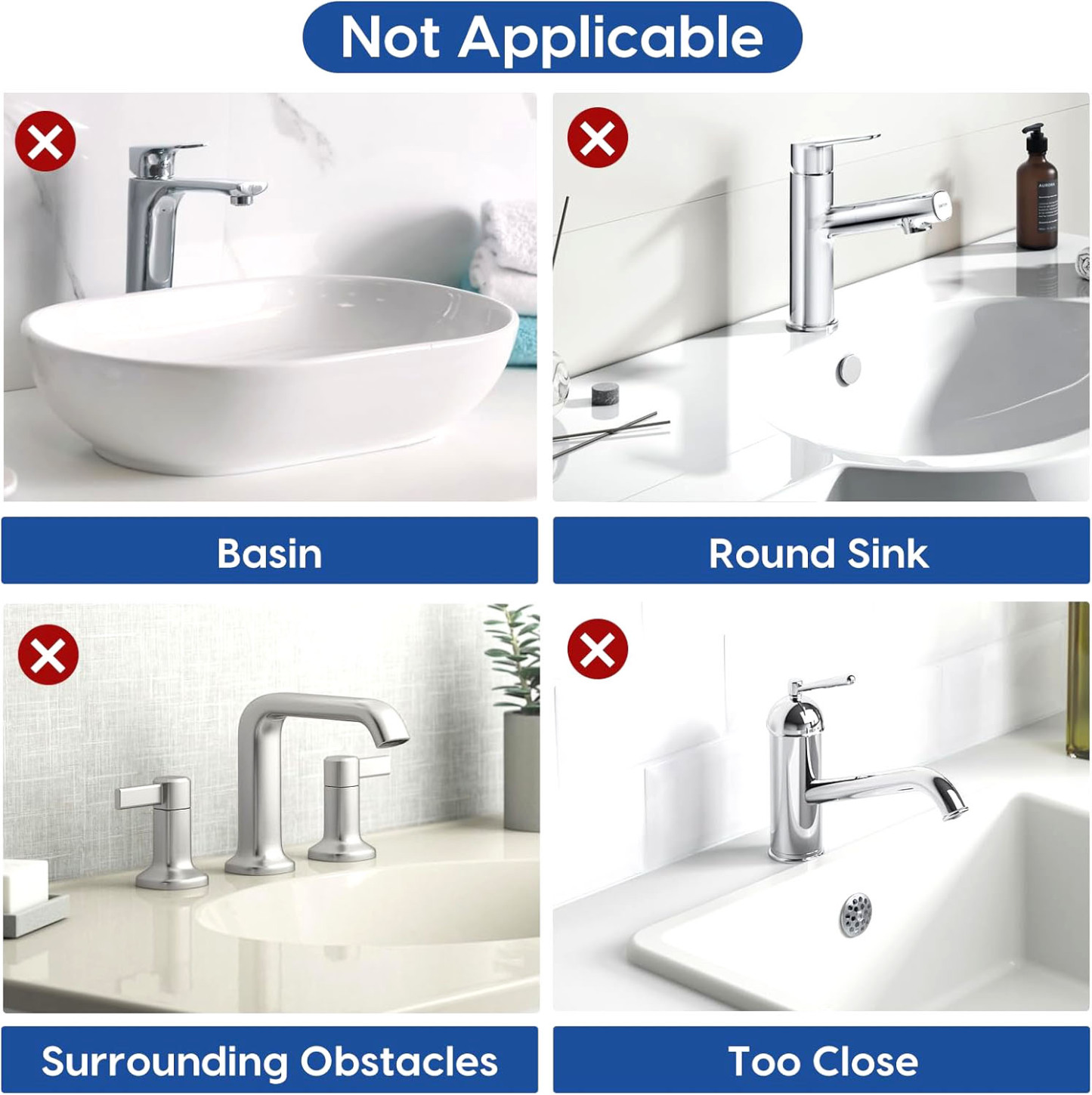 3 size Silicone Faucet Mat for Kitchen Sink Splash Guard Behind Faucet 7°Slope Sink Water Splash Guard Draining Mat for Kitchen Sink Area Faucet Mat for Bathroom Sink with Fasten Button