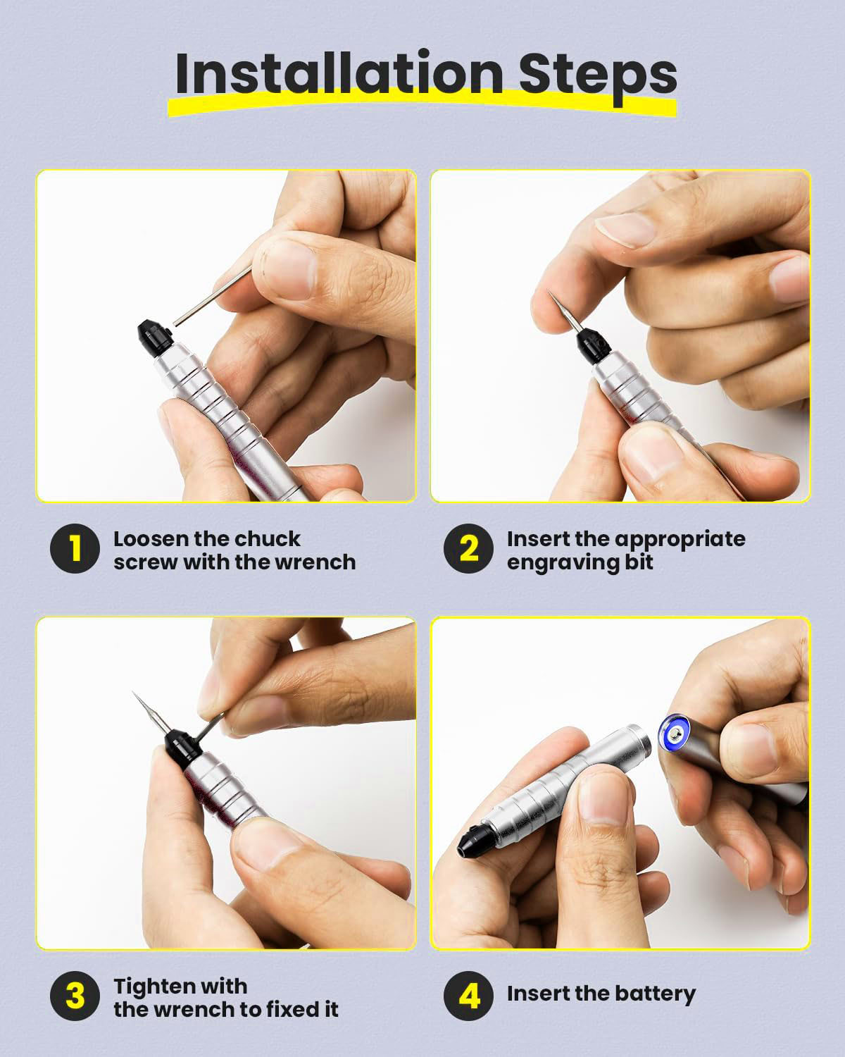 Engraving Pen General Tools Cordless Engraving Pen for Metal Professional Mini Carving Machines Portable DIY Engraver Machine for Metal to Wooden, Glass, Jewelry Silver