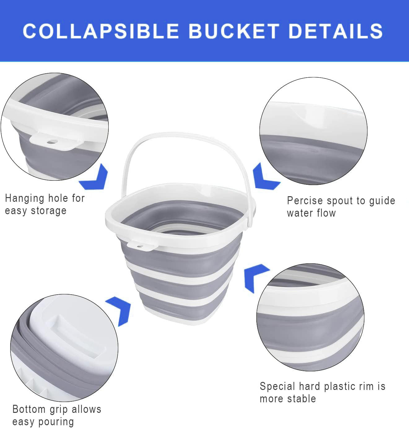 Collapsible Wash Basin 9L  5L Portable Foldable Small Plastic Water Supplies for Outdoor  Multi-purpose Wash Bucket Collapsible Dishpan with Drain Plug for Kitchen Sink Camping Sink for Washing Dishes, Laundry & Kitchen Use（9L+5L Sets of 2)