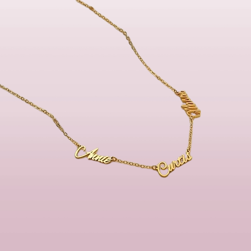 Custom Name Necklace, 18K Gold Plated Handmade Jewelry, Mother's Day Gift for Family 