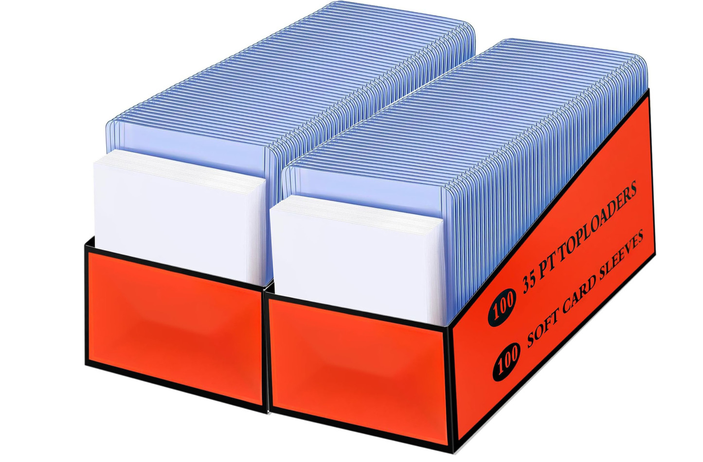 200 Card Sleeves 3"X4" Card Sleeves Hard Plastic Baseball Card Protectors Hard Plastic Premium Card Sleeve for Trading Cards (100 Hard Card Holders+100 Soft Sleeves)