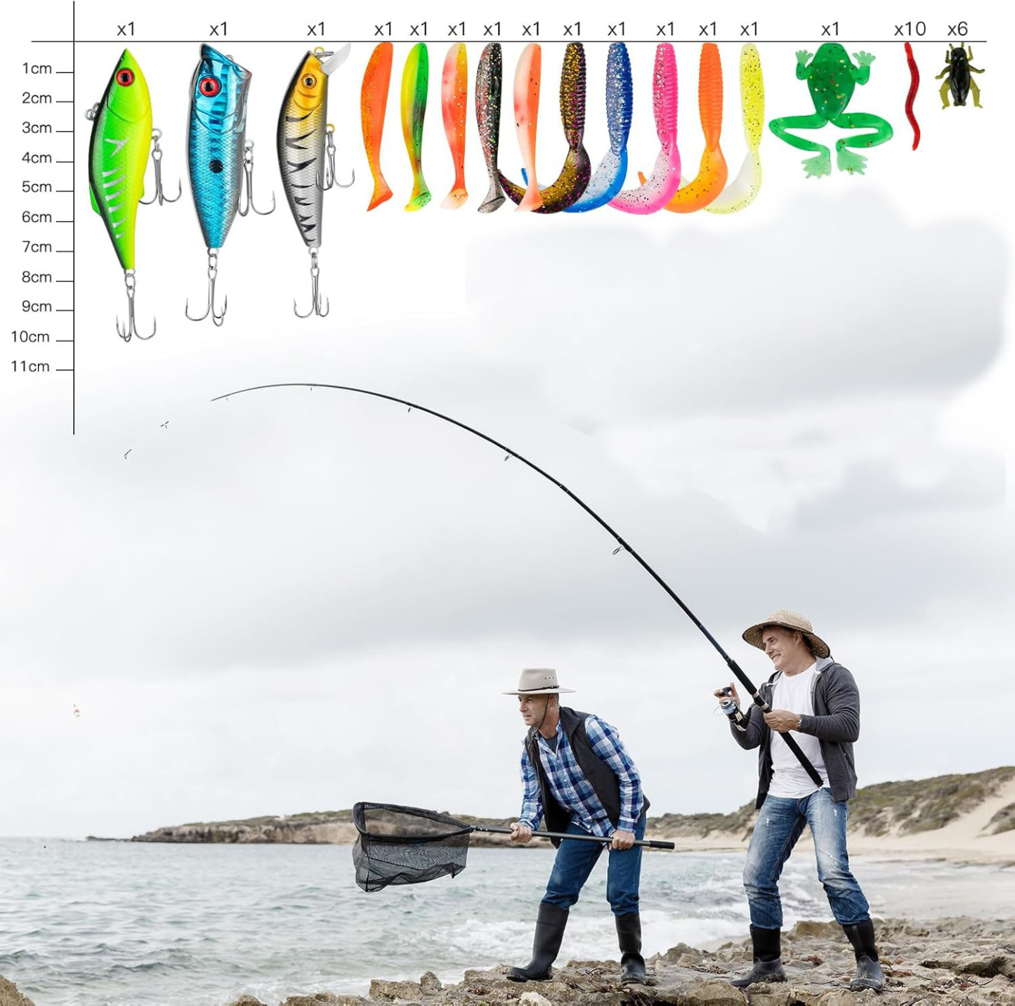Fishing Lures 144Pcs Tackle Box Included Crankbaits, Spoon, Hooks, Jigs, Weights and More Other Accessories Well-Made Easy Catching Fishing Lures Kit for Freshwater Bait Tackle Kit for Bass Trout 