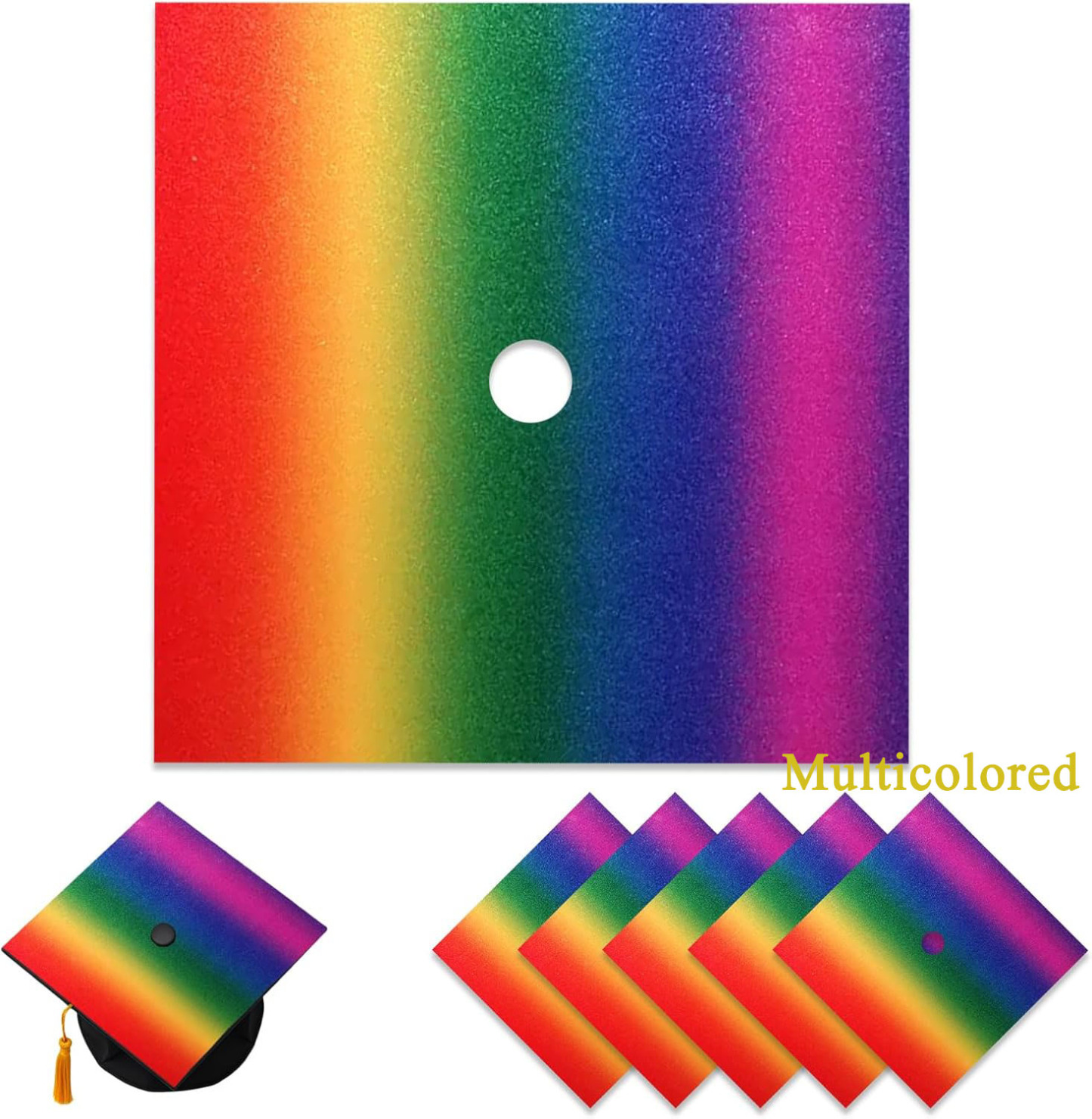 5 Pieces Glitter Cardstock Premium Construction Paper  Graduation Caps Decorations 2025 Congrats Grad Crafts Card Paper Scrapbook Supplies