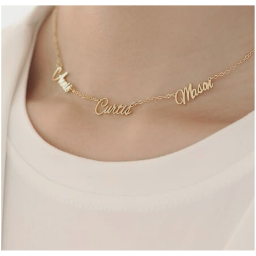 Custom Name Necklace, 18K Gold Plated Handmade Jewelry, Mother's Day Gift for Family 