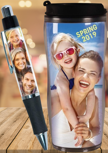 Personalized Photo Travel Mug & Pen DIY Gift Set – Customize Your Own Mugs and Pens with Photos or Online Designs – Perfect for Birthdays, Holidays, or Cherished Memories!