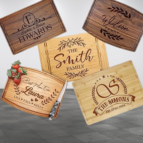 Personalized Wooden Cutting Board, Custom Engraved Charcuterie Board, Wedding or Housewarming Gift