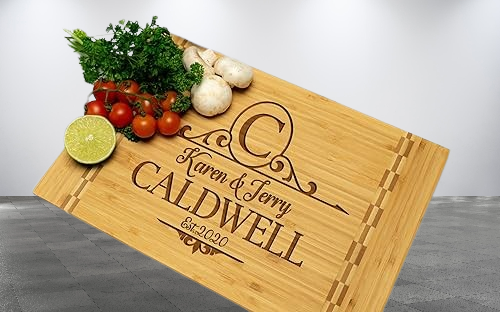 Personalized Wooden Cutting Board, Custom Engraved Charcuterie Board, Wedding or Housewarming Gift