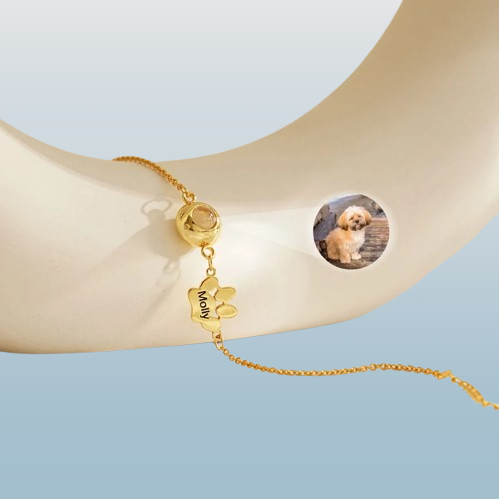 Pet Name Photo Projection Bracelet: A Heartfelt Gift for Pet - Loving Moms