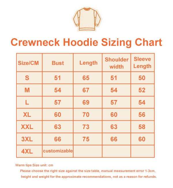 Custom-Embroidered-Line-Drawing-Hoodie-Size-Specification