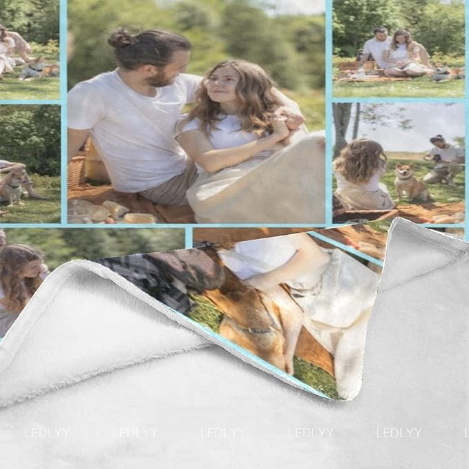 Customized personalized throw blankets with pictures, soft flannel blankets, customized souvenir gifts for loved ones