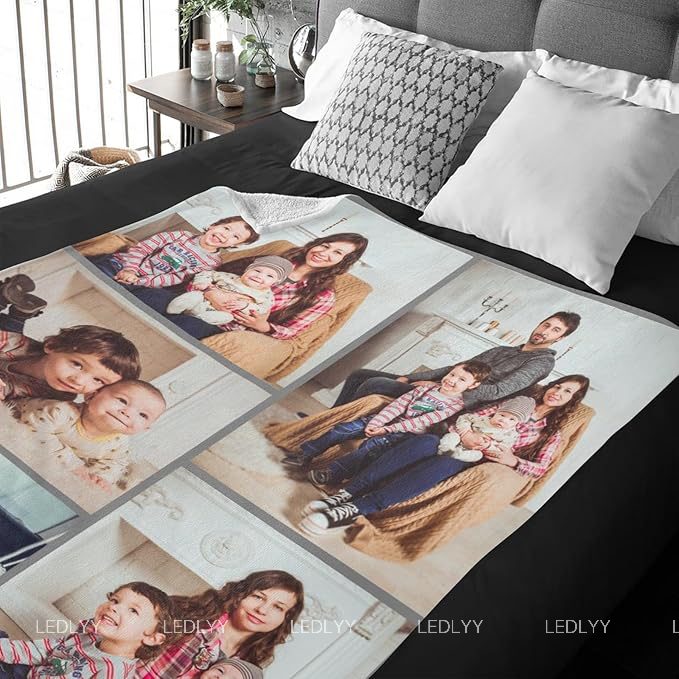 Customized personalized throw blankets with pictures, soft flannel blankets, customized souvenir gifts for loved ones