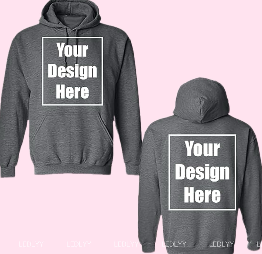 Personalize: Add your own text design to customize front and back sweatshirt hoodie