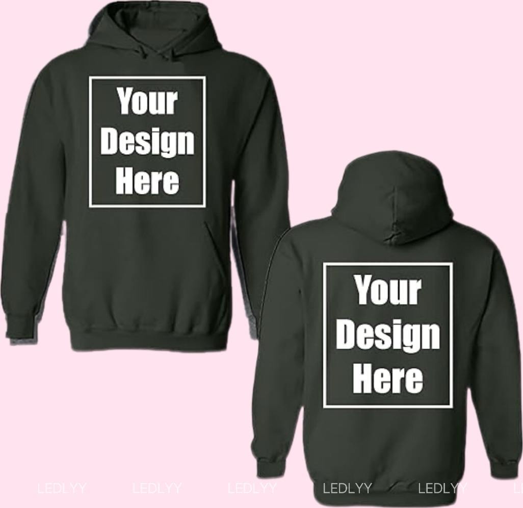 Personalize: Add your own text design to customize front and back sweatshirt hoodie