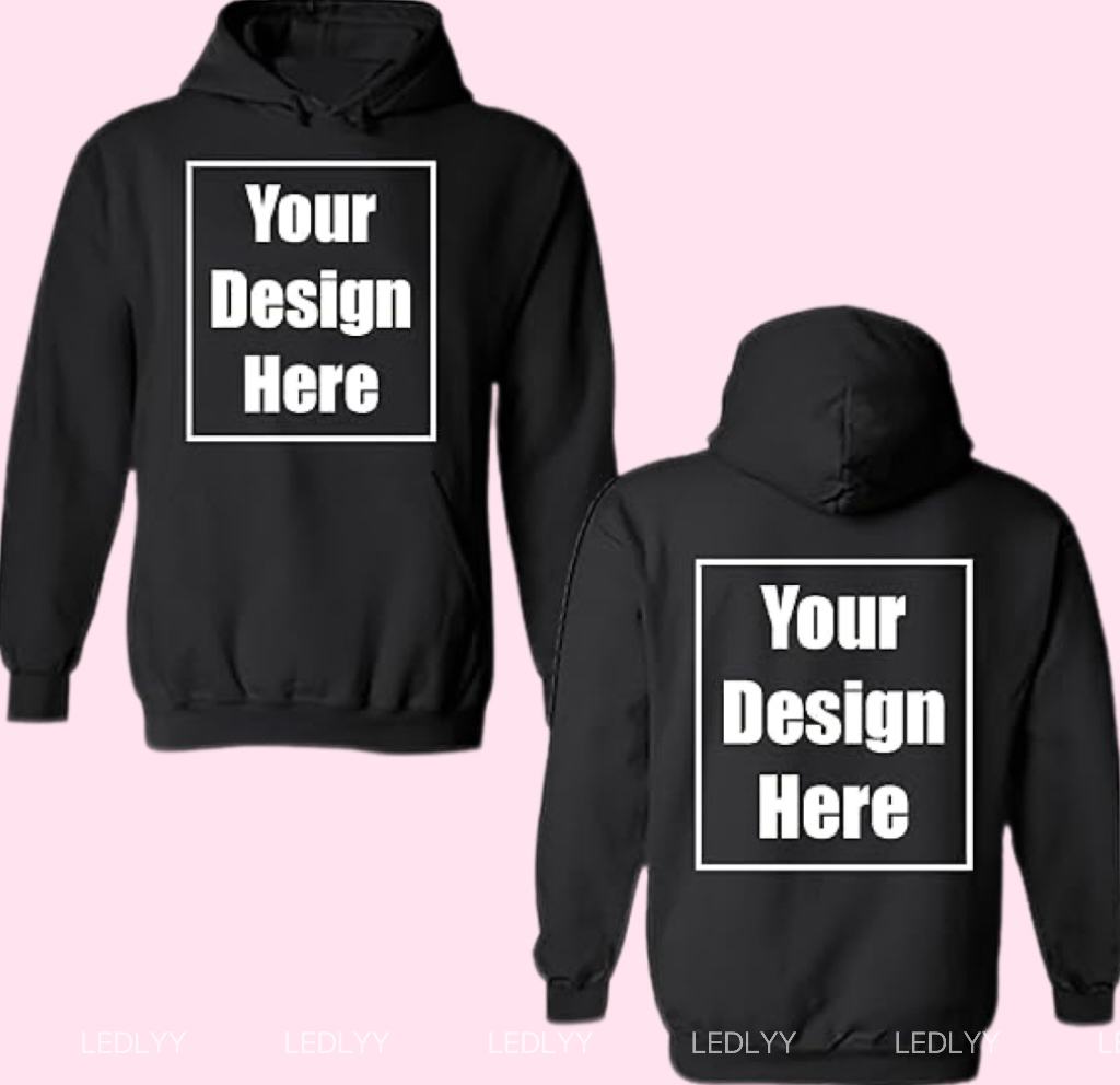 Personalize: Add your own text design to customize front and back sweatshirt hoodie