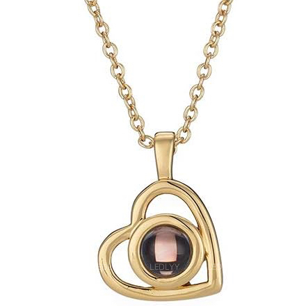 Personalized Picture Projection Necklace for Women Customized Photo Love Pendant Birthday Anniversary Gift Valentine's Day Gift for Her, Stainless Steel
