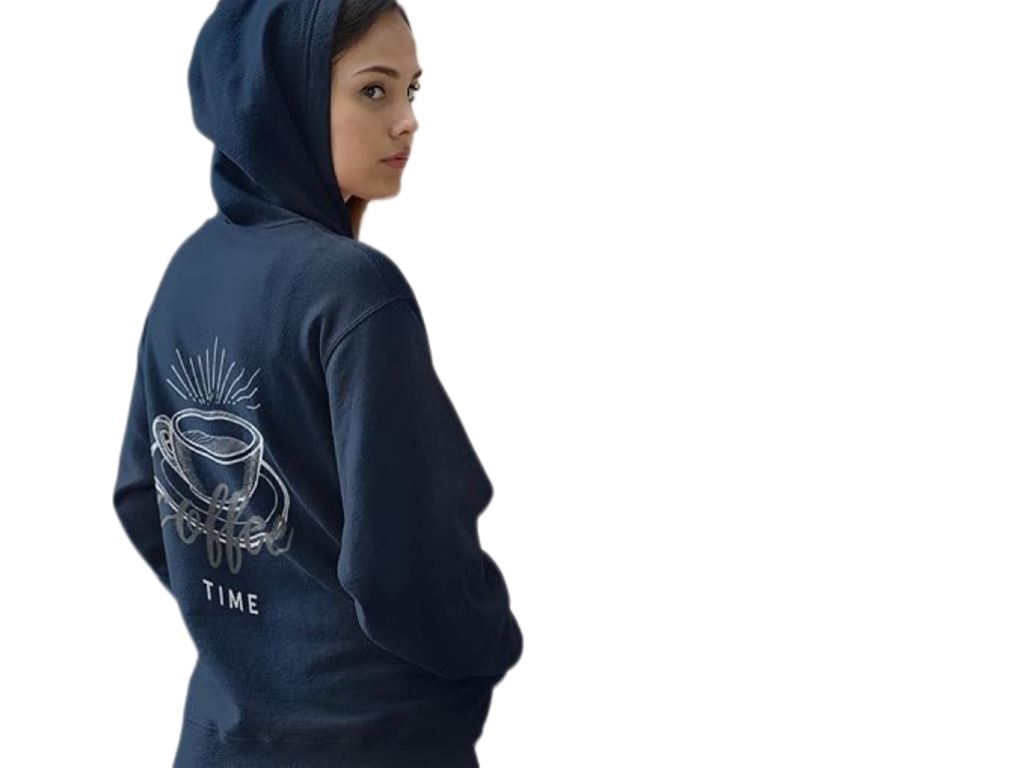 Customize your own clothes: hooded cardigan sweatshirt with zipper front and back printing