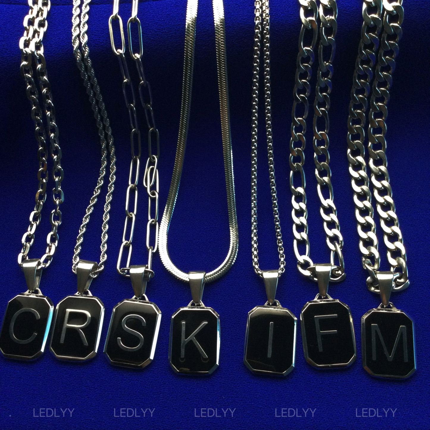 Personalized Silver Chain Necklace: Custom Name Jewelry in Curb, Figaro, Paperclip, Box, or Rope Twist Styles - Ideal Valentine's Day Gift for Him or Dad