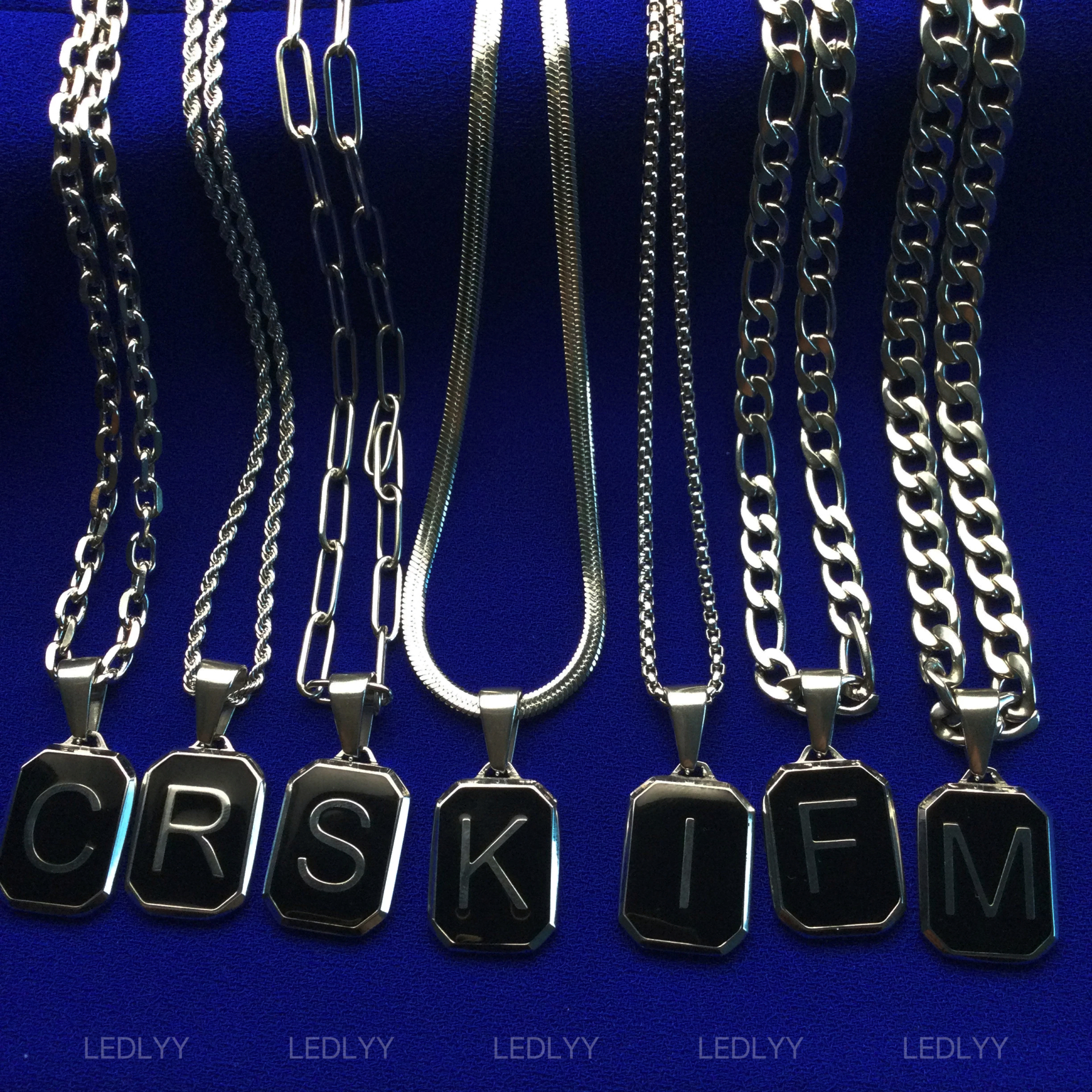 Personalized Silver Chain Necklace: Custom Name Jewelry in Curb, Figaro, Paperclip, Box, or Rope Twist Styles - Ideal Valentine's Day Gift for Him or Dad