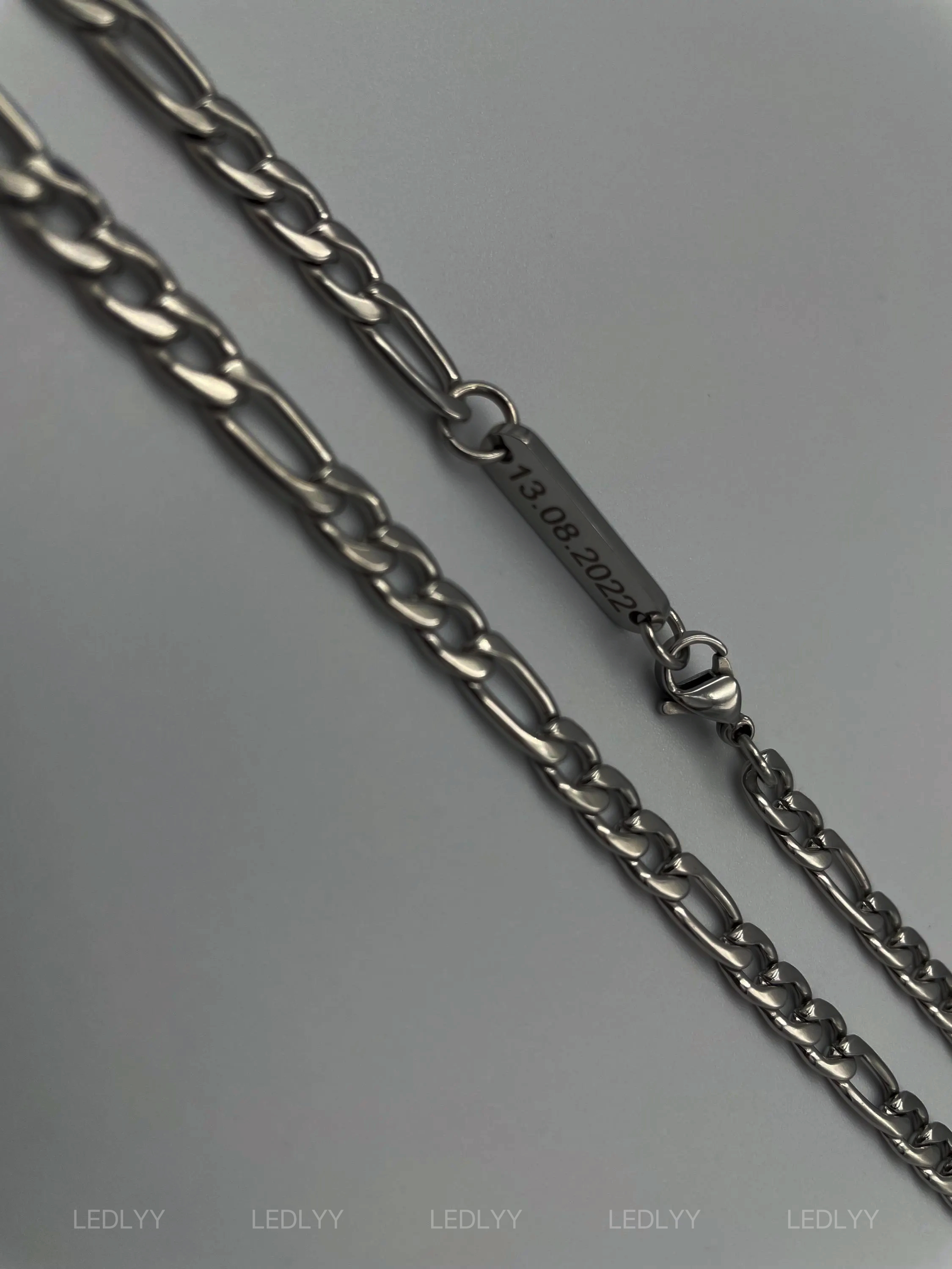 Personalized Silver Chain Necklace: Custom Name Jewelry in Curb, Figaro, Paperclip, Box, or Rope Twist Styles - Ideal Valentine's Day Gift for Him or Dad