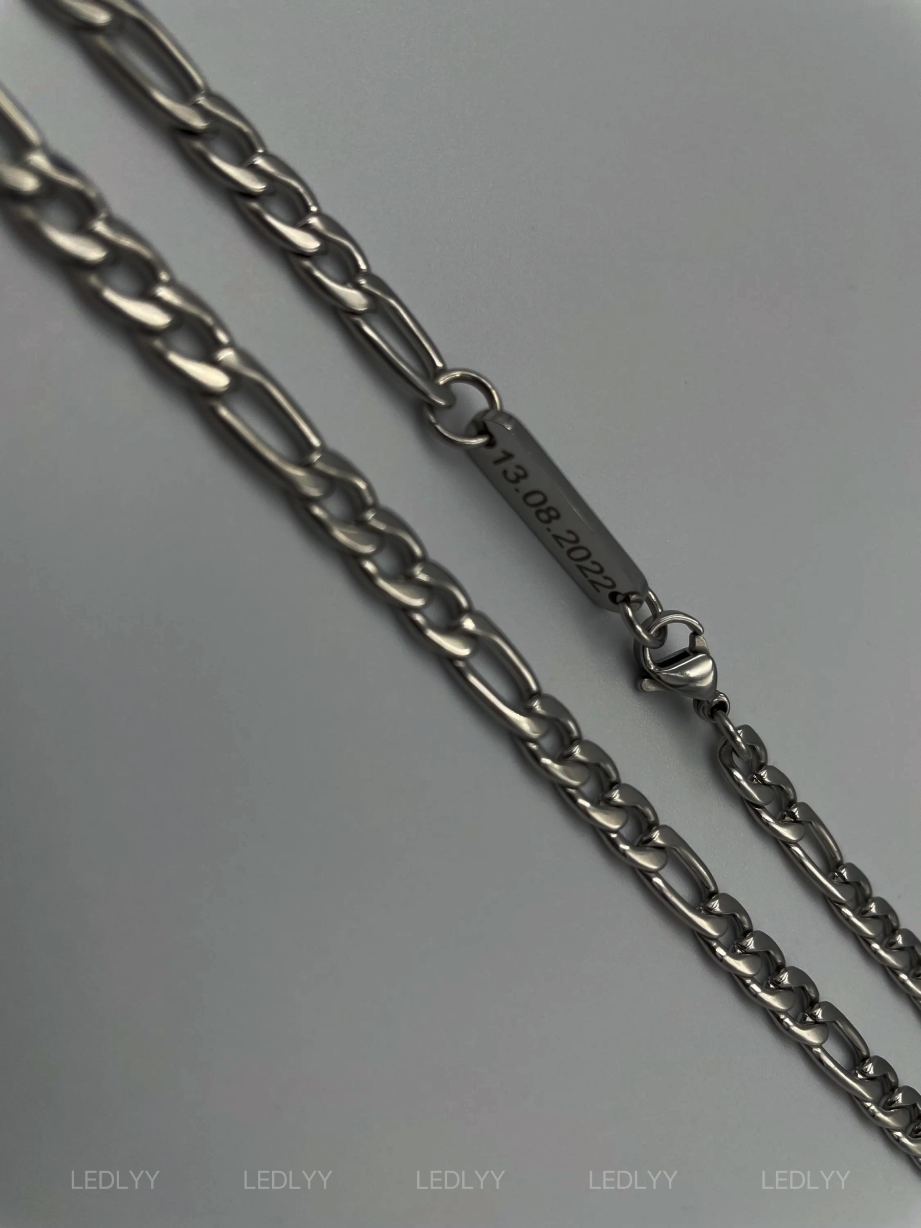 Personalized Silver Chain Necklace: Custom Name Jewelry in Curb, Figaro, Paperclip, Box, or Rope Twist Styles - Ideal Valentine's Day Gift for Him or Dad