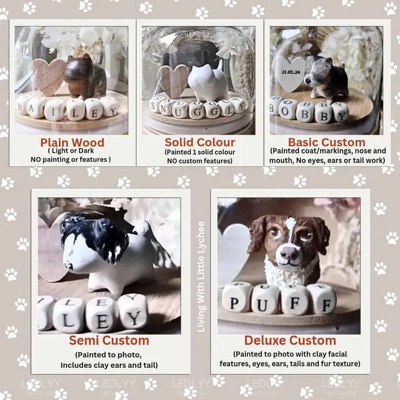 Customize Pet Cat or Dog Memorial Gift crystal ball with Name and Heart Color