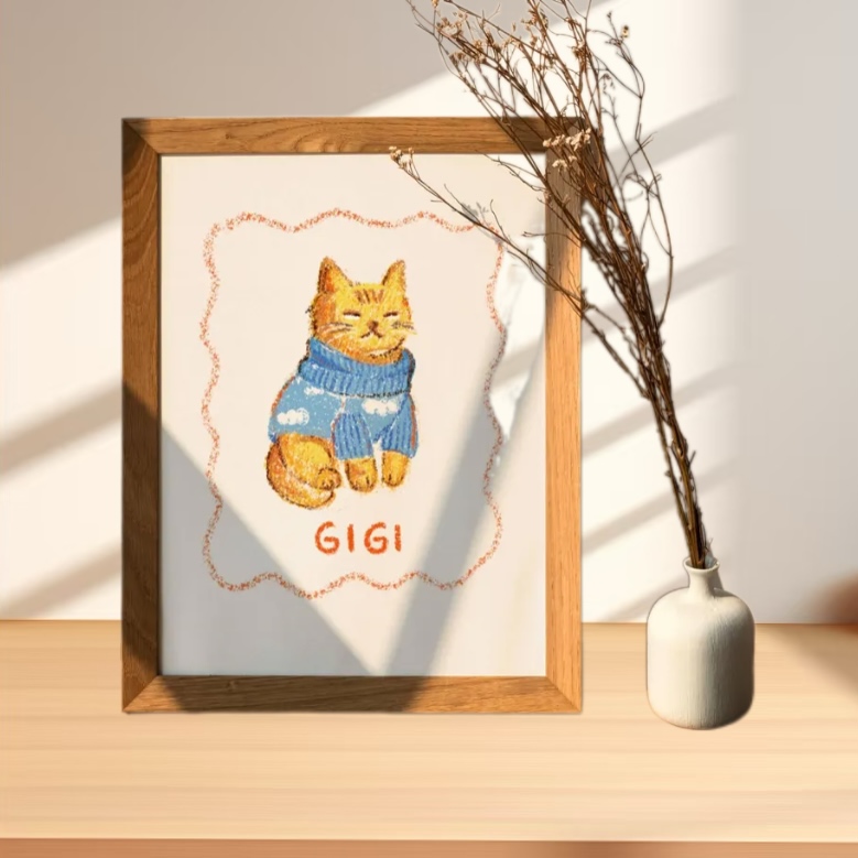 Personalized Cat Portraits: One - of - a - Kind Digital Printable Wall Art