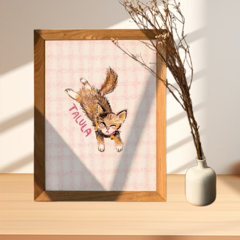 Personalized Cat Portraits: One - of - a - Kind Digital Printable Wall Art