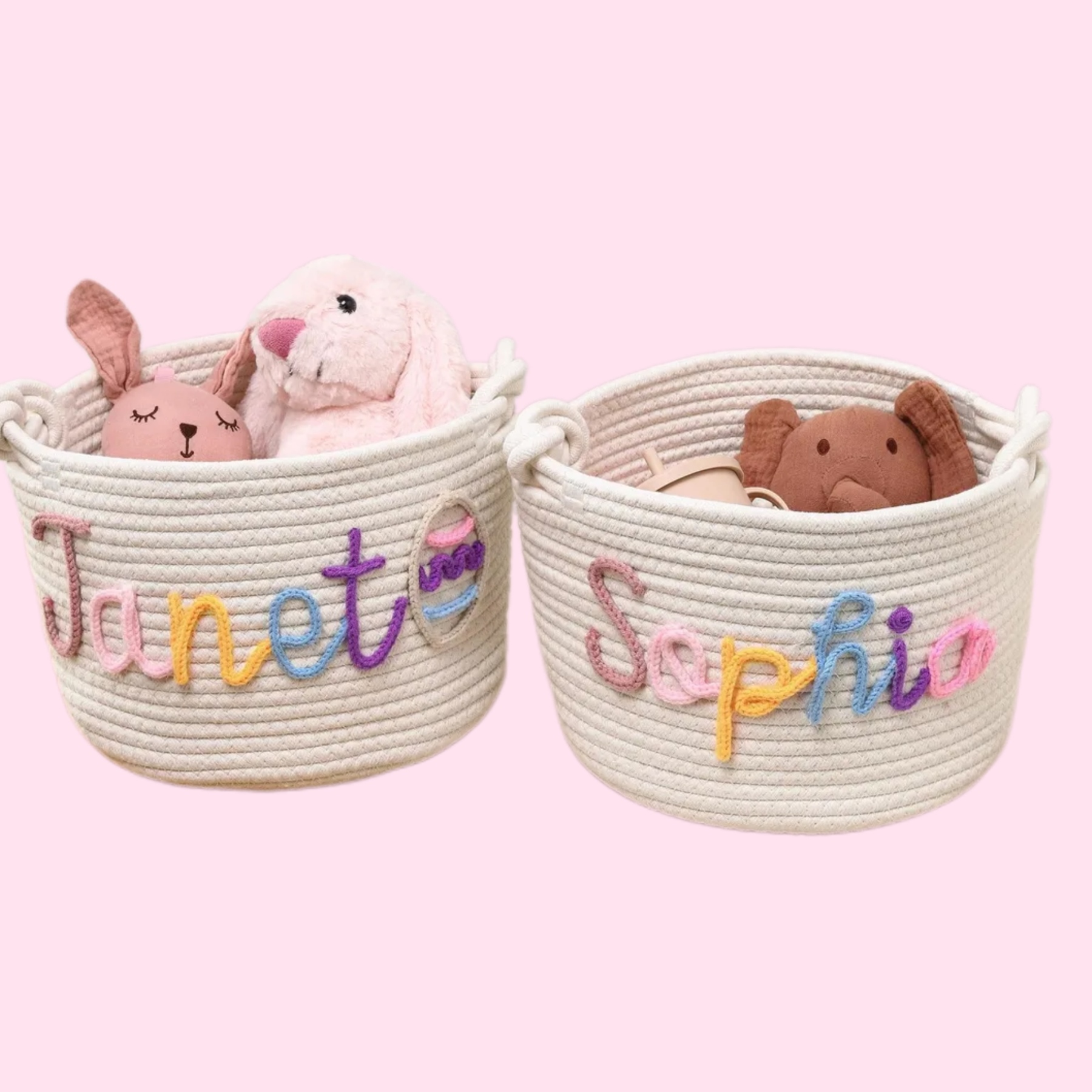 Rope Cotton Baby Gift Baskets - Personalized for the New Arrival