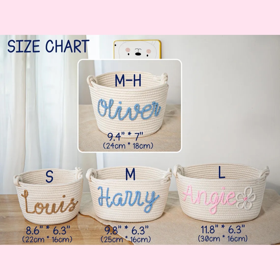 Rope Cotton Baby Gift Baskets - Personalized for the New Arrival