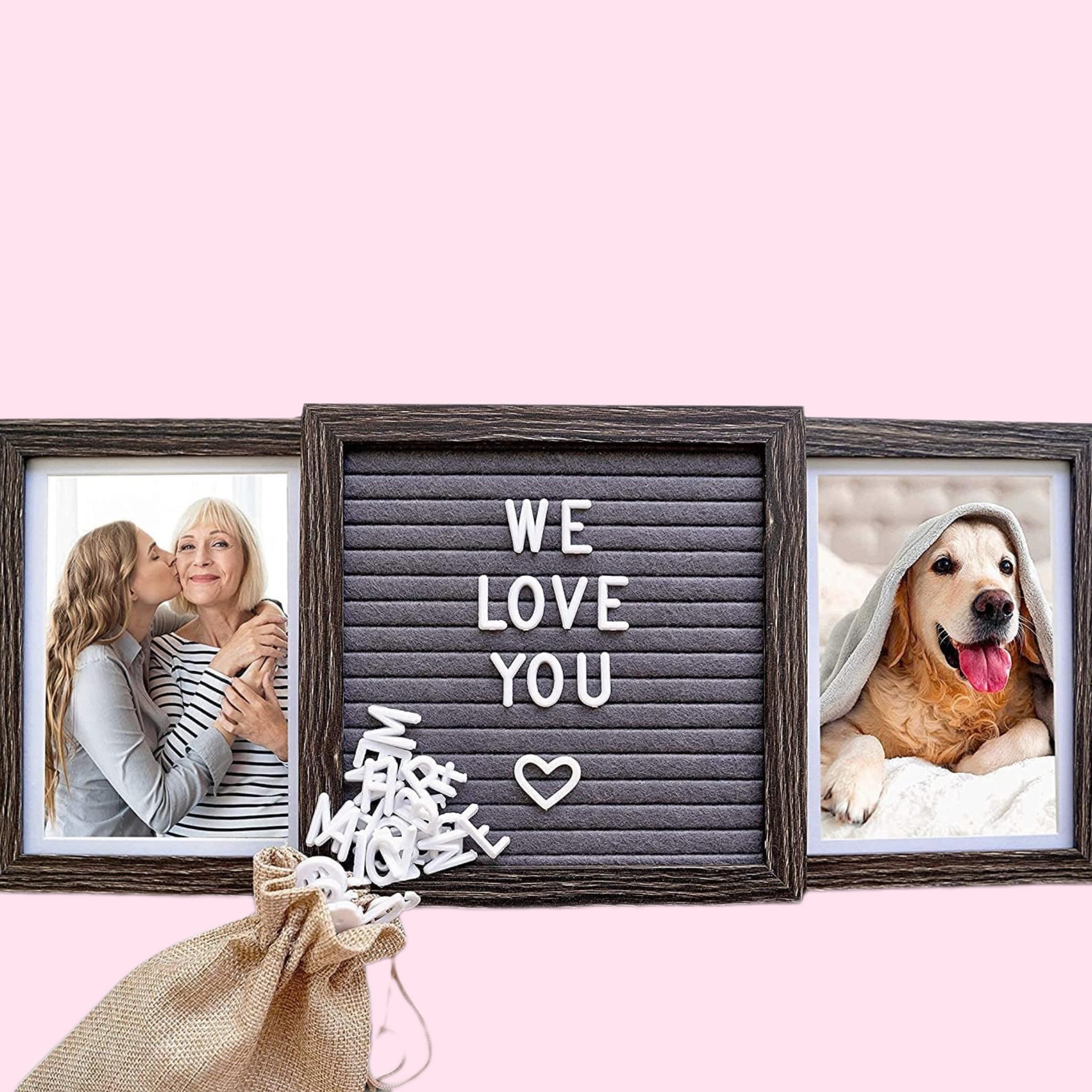 Personalized photo frame for Dad or photo frame for Grandma with custom letter board