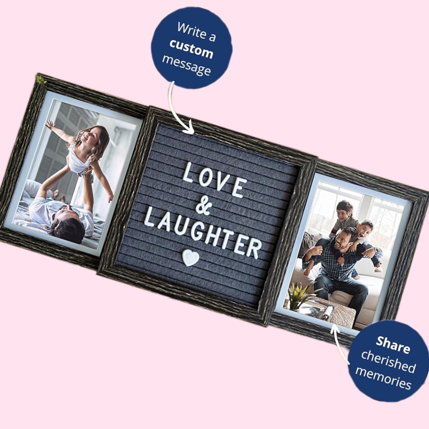Personalized photo frame for Dad or photo frame for Grandma with custom letter board