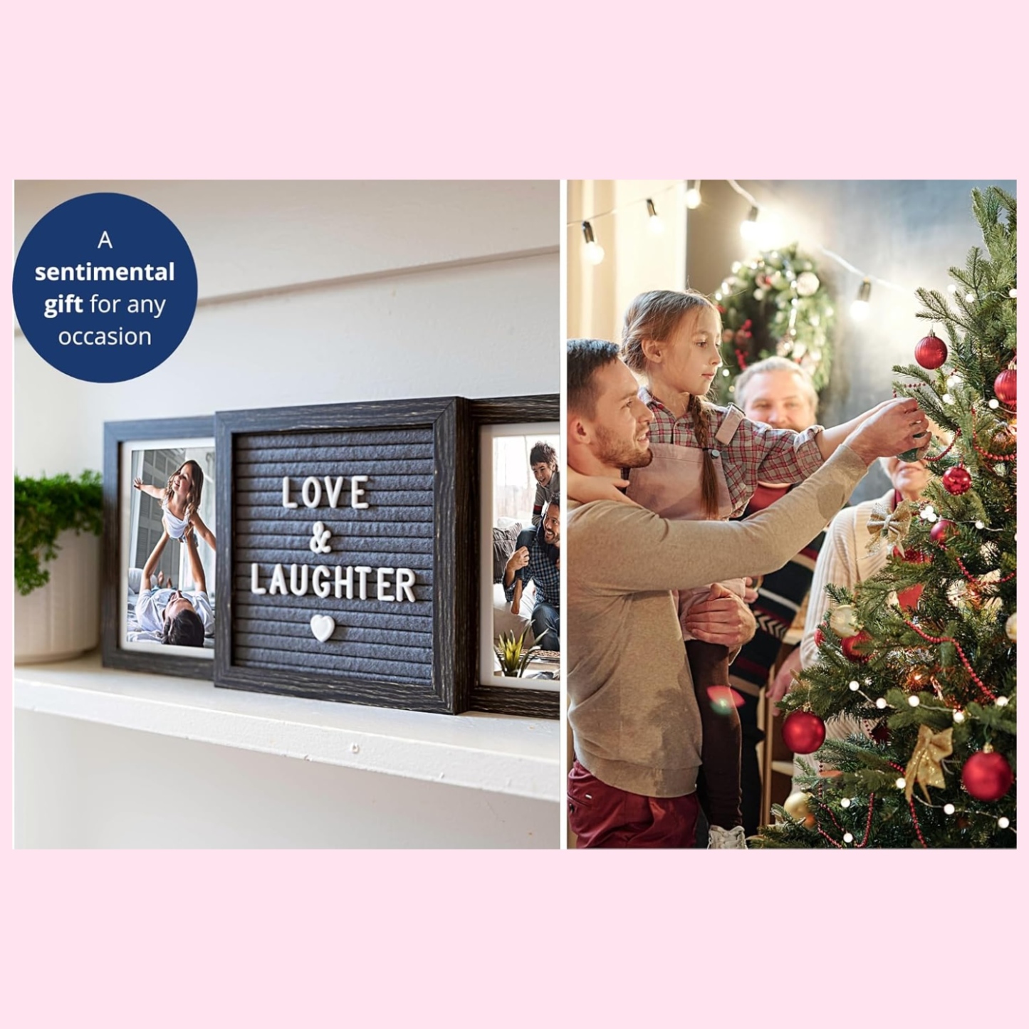 Personalized photo frame for Dad or photo frame for Grandma with custom letter board