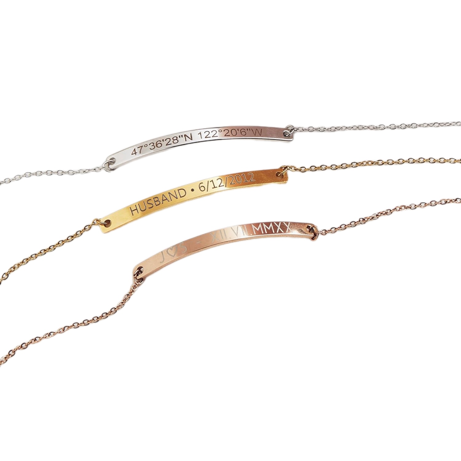 Custom Name & Coordinate Engraved Bracelet: A Perfect Mother's Day Present for Women and Stylish Teen Girls