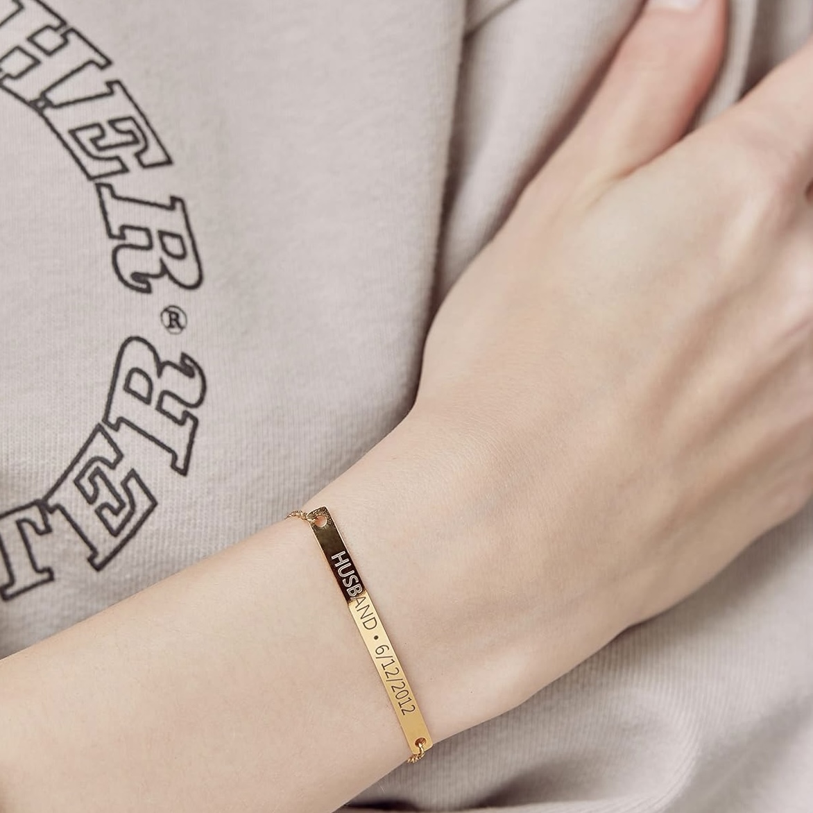 Custom Name & Coordinate Engraved Bracelet: A Perfect Mother's Day Present for Women and Stylish Teen Girls